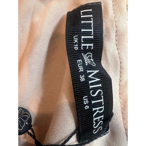 LITTLE MISTRESS NWT ROSE GOLD HAND SEWN SEQUINED GOWN WOMENS SIZE 6 - Picture 13 of 14